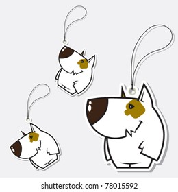 Set of tags with nice dog.Vector illustration.