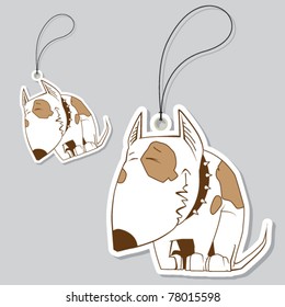 Set of tags with nice dog.Vector illustration.