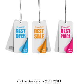 Set of tags for sale.