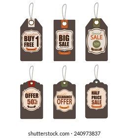 Set of tags for sale.