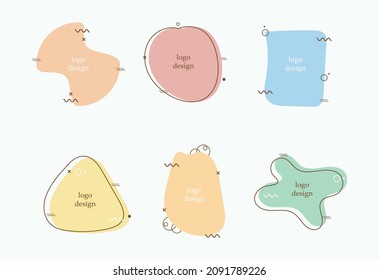 set of tags with shapes