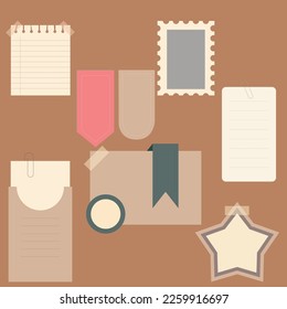 Set of  tags and shapes vector illustration