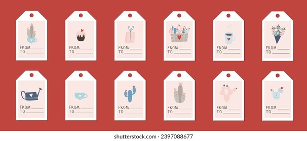 Set of tags. St. Valentine's Day stickers