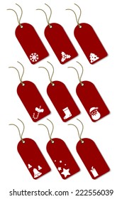 Set of tags with the symbols of Christmas and New Year.