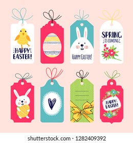 Set of tags with traditional greetings. Happy Easter! Can be used for scrapbook, banner, print, etc.