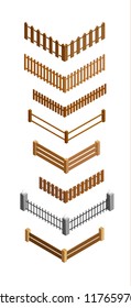 set of tail wooden fences