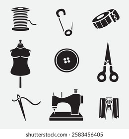 set of tailor good for icon, symbol, element design, silhouette design, etc