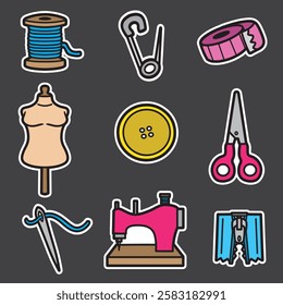 set of tailor good for sticker, element design, badge, icon, etc