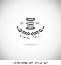 Set of tailor labels, emblems and design elements. Tailor shop. Logo