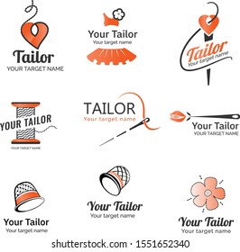 Set of tailor logos, labels, emblems and design elements.  