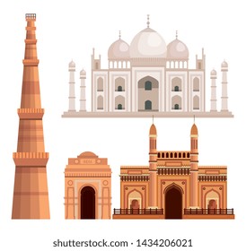 set of taj mahal and india architecture