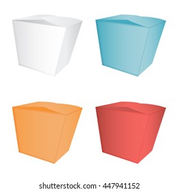 Set of take away food boxes