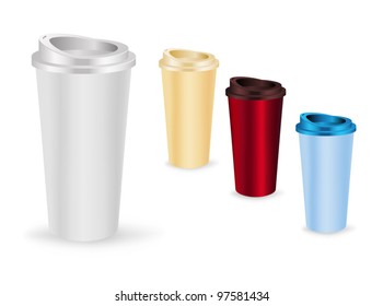 Set of takeaway coffee cups templates.