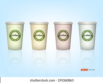 Set of takeaway coffee cups, vector eps 10