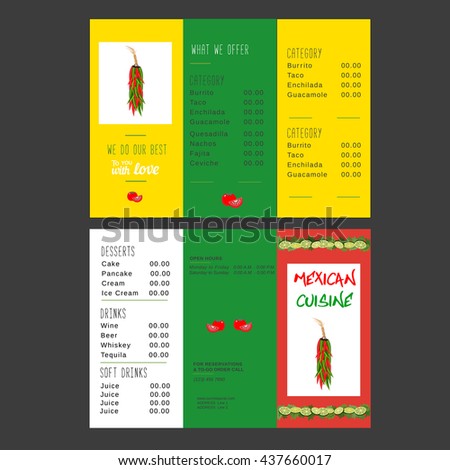 set takeout brochure templates