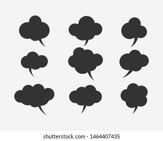Set talk bubbles speech vector. Blank empty bubble icon design elements. Chat on line symbol template. Collection dialogue balloon stickers silhouette. 