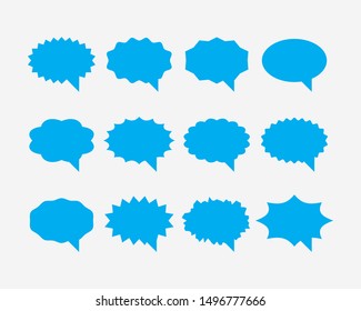 Set talk bubbles speech vector. Blank empty bubble icon design elements. Chat on line symbol template. Collection dialogue balloon stickers silhouette. 