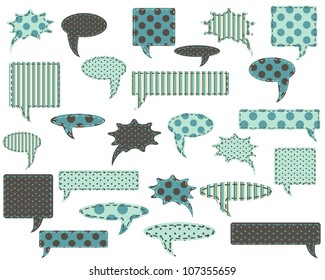 Set of talk, speech and thought bubbles and stars, design elements