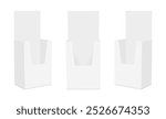 Set Of Tally Display Boxes, Front And Side View, Isolated On White Background. Vector Illustration