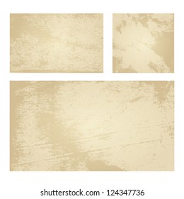 Set of Tan Vector Backgrounds with Grunge Paper Texture