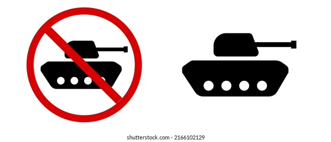 Set of tank icon in flat style. Stop tank.Tank icon logo isolated on white background