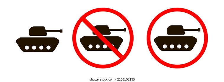 Set of tank icon in flat style. Stop tank.Tank icon logo isolated on white background