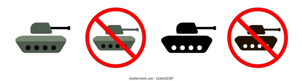 Set of tank icon in flat style. Stop tank.Tank icon logo isolated on white background