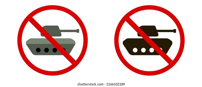 Set of tank icon in flat style. Stop tank.Tank icon logo isolated on white background