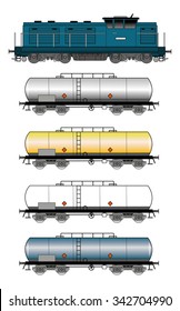Set of tank train illustration