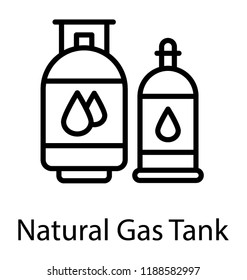 Set of tanks having a drop sign depicting natural gas tank