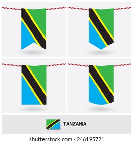 Set of Tanzania flag. vector illustration 