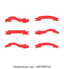 set tape on white background, isolated red ribbon element design, separated layer vector design