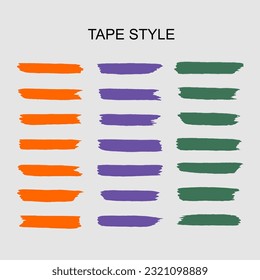 set of tape strips and stickers