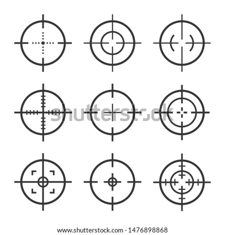 Set of target aim icons. collection of sniper scope and shooting target vector icon