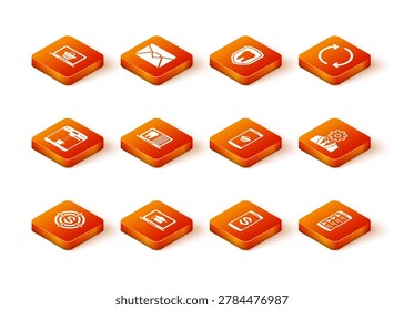 Set Target with dollar, Graduation cap on laptop, Coffee machine and cup, Laptop dental card, Smartphone and Shopping basket mobile icon. Vector