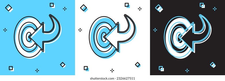 Set Target financial goal concept icon isolated on blue and white, black background. Symbolic goals achievement, success.  Vector