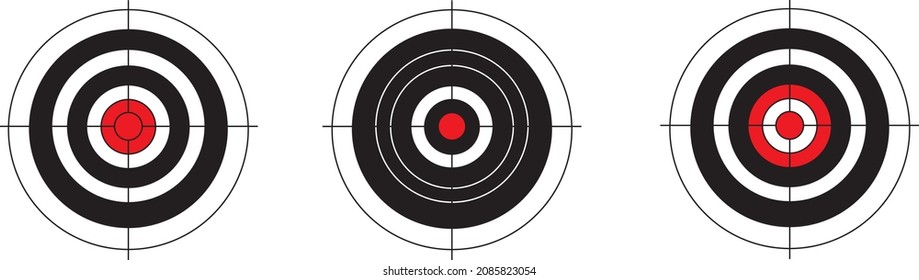 Set target flat icons, victory sign – stock vector
