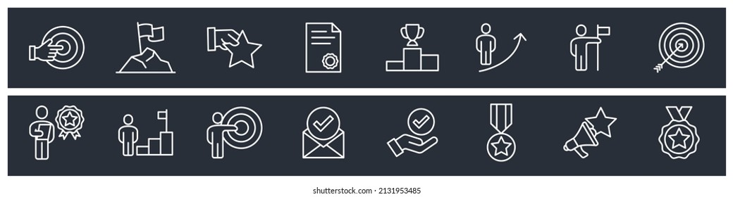 set of Target and Goal elements symbol template for graphic and web design collection logo vector illustration