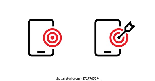 Establecer iconos de objetivo de destino. Trazo de vectores editable. Destino rojo, flecha, concepto de idea, golpe perfecto, ganador, símbolo de éxito.
