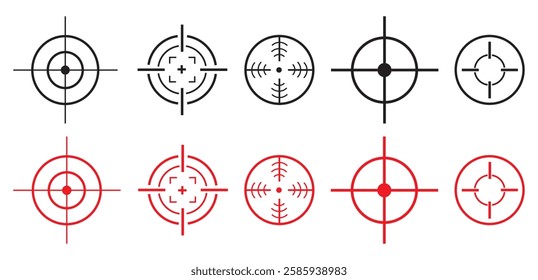 Set of target goal sign, Aim sniper shoot group.