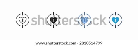 Set of target icon collection in multiple style. Icon suitable for web and mobile application