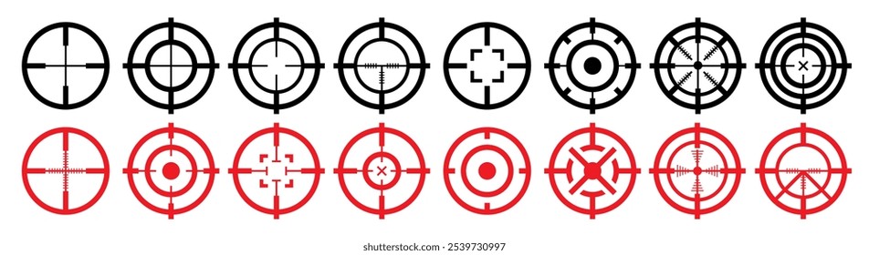 Conjunto de icono de destino. Conjunto de iconos de punto de mira.