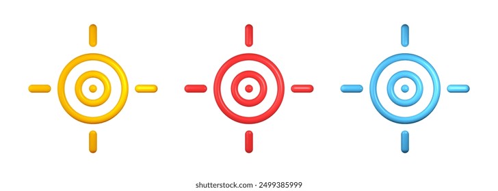 Set Target icon illustration 3d rendering element