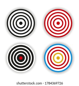 set of target icon vector design. flat design illustration of dartboard