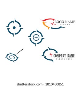 Establecer plantilla de diseño de ilustración vectorial de icono de destino