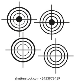 Conjunto de iconos de destino con cruz. Precisión y concepto de meta. Ilustración vectorial. EPS 10.