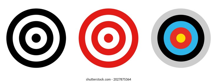 Set of Target Icons. Goal achieve concept. Vector illustration isolated on white background 