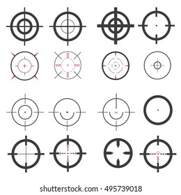 Set, Target Icons, Sniper Scope. Stylish Vector Illustration For Web Design