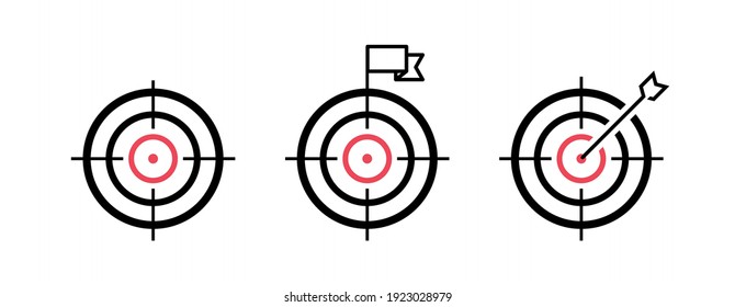 Set target line icon. Goal concept. Marketing targeting strategy symbol. Logo design. Vector illustration.