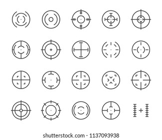 set of target line icons